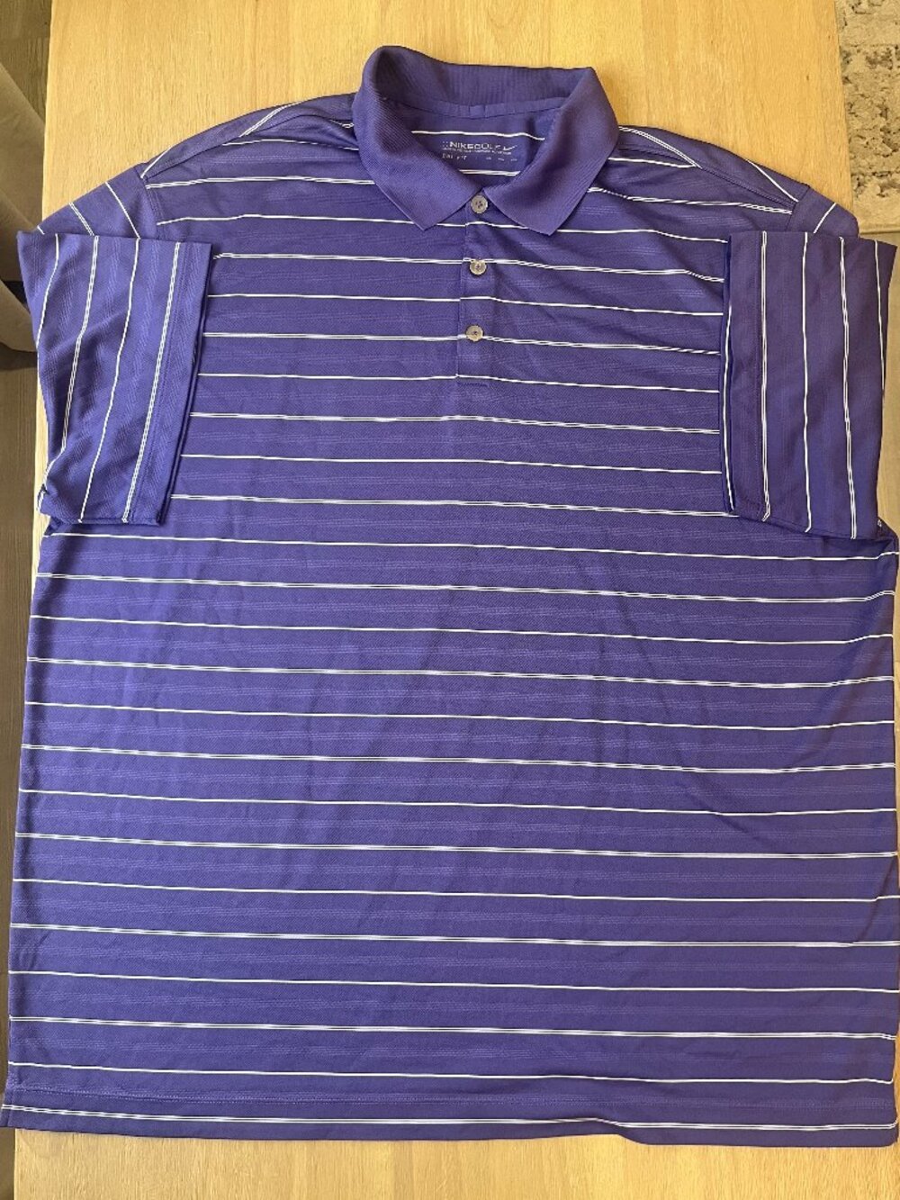 Nike Golf Men's Dri-Fit Purple Striped Short Sleeve Polo Size XXL